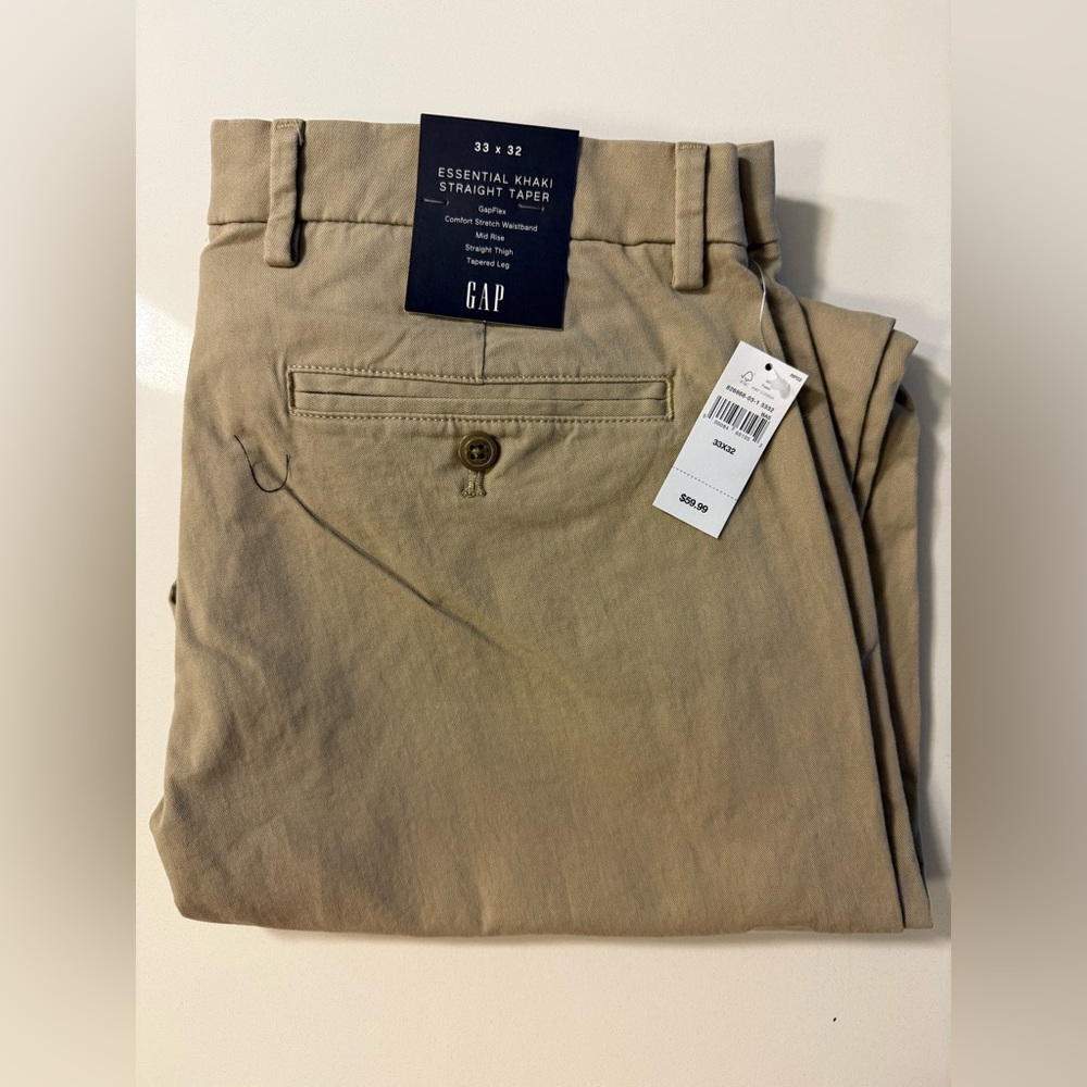 GAP Men's Essential Khaki Straight Taper Pants - Beige
